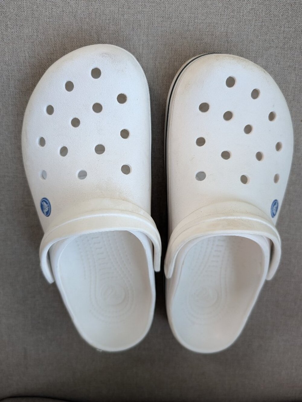 Crocs White with Black Stripe M10 W12